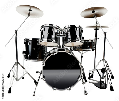 PNG  Black and silver drum kit drums percussion black. photo