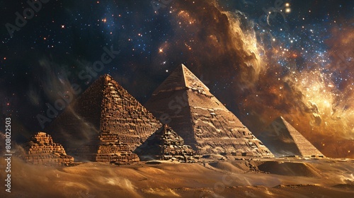  Giza pyramid complex in Egypt. The photo
