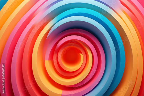 layered paper spiral shape  pattern  vibrant  gradient decorative element  colorful and bright colors  spiral waves