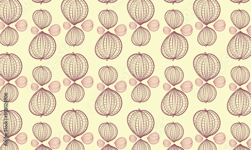 vector pattern seamless handdraw purple's leaf. botanical leaves pattern illustration. vintage design for wallpaper, pattern, decoration. floral art