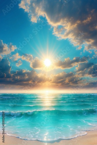 Sun and Clouds over the Ocean