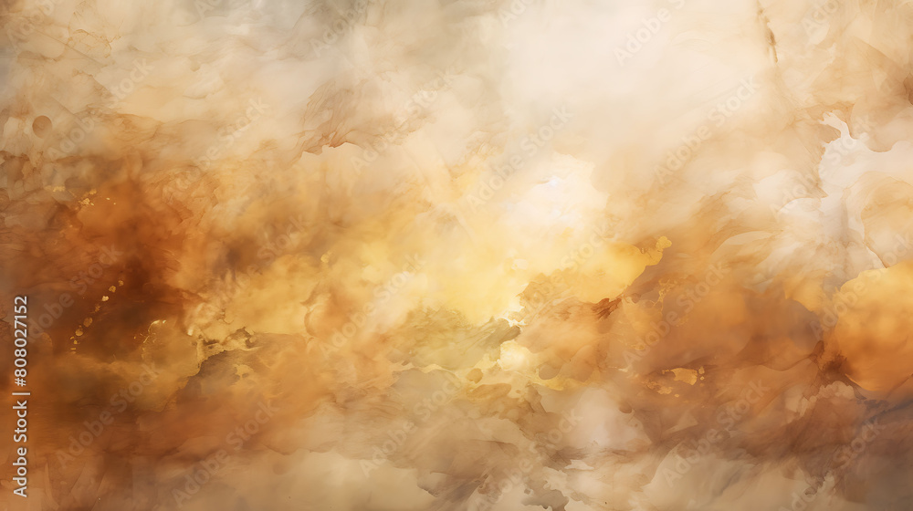 A watercolor background with gold and bronze splashes, embodying the elegance of a royal chamber