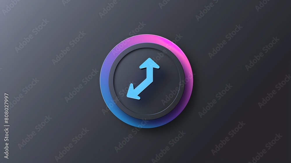 Arrow Positioning Icon with Circle on Gradient Background for UI Design Arrow Positioning Icon with Circle on Gradient Background for UI Design