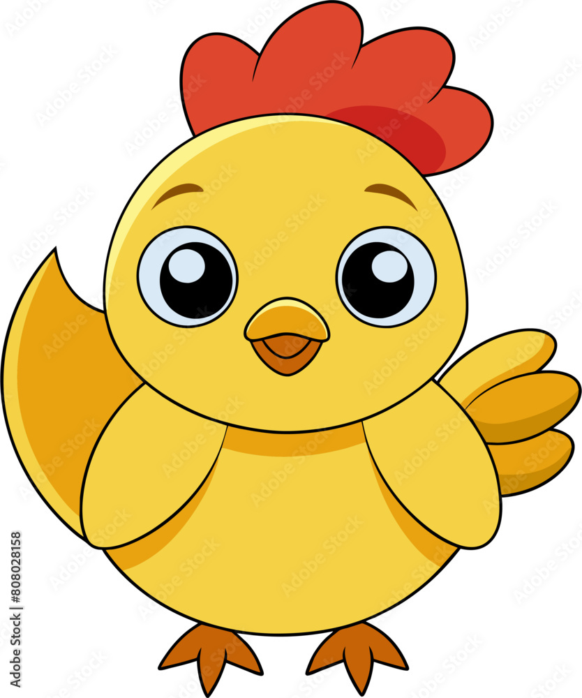 Obraz premium Cute Kawaii Chick Icon