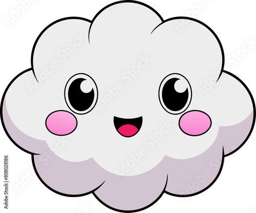 Cute Kawaii Fluffy Cloud Icon