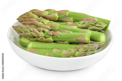 Wallpaper Mural fresh asparagus in ceramic bowl isolated on white background Torontodigital.ca