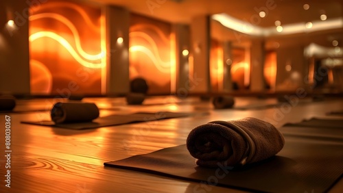 Yoga training currently underway at the gym. Concept Yoga, Training, Gym, Fitness, Health photo