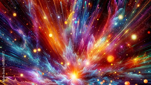Vibrant Abstract Burst in Psychedelic Nebula