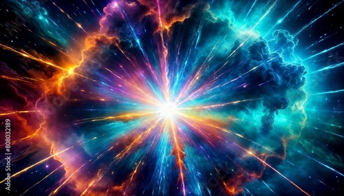 Vibrant Abstract Burst in Psychedelic Nebula