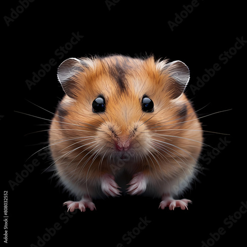 hamster on black background © mynewturtle