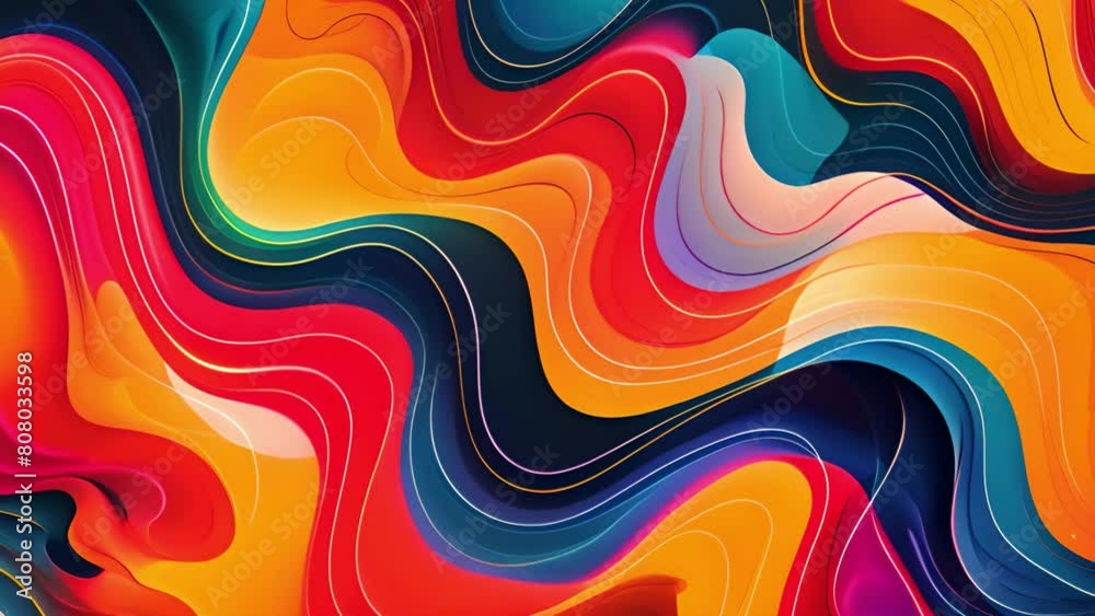 Vivid abstract background featuring a variety of wavy lines in different colors, creating a dynamic and eye-catching visual composition. Vivid abstract background featuring a variety of wavy lines in different colors, creating a dynamic and eye-catching visual composition.