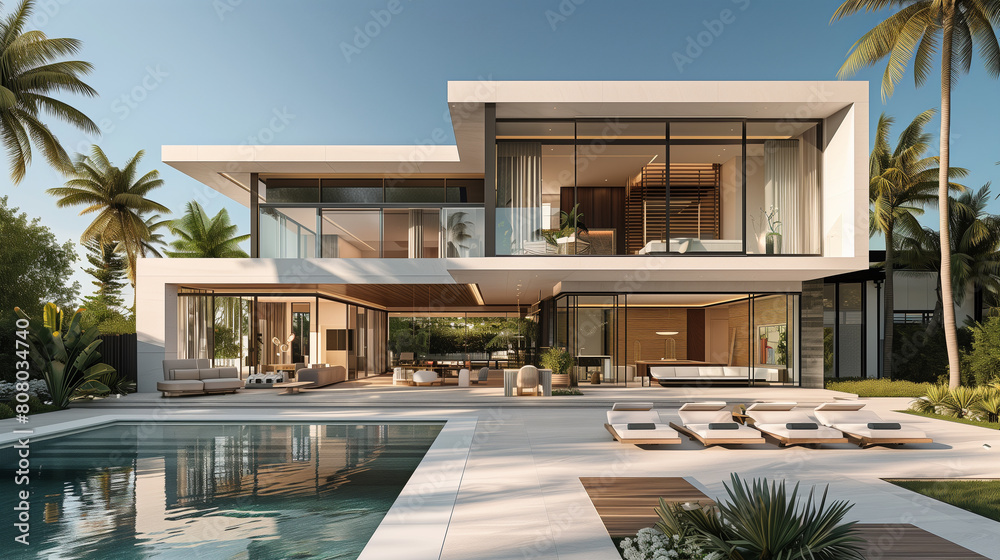 Discover the epitome of luxury living in this modern home, defined by contemporary architecture and upscale residential design, highlighting smart home technology and architectural innovation.