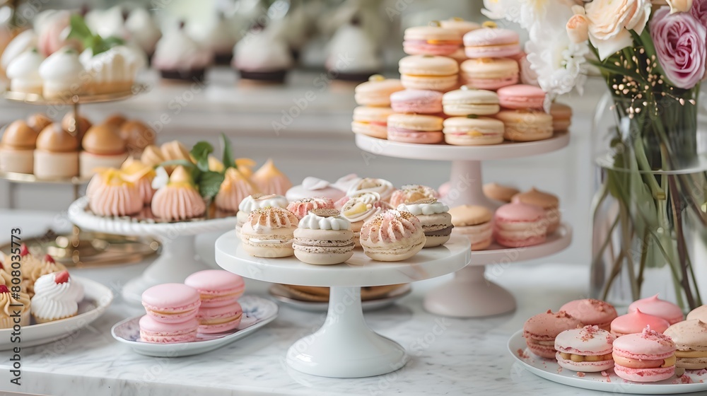 Delectable Assortment of Pastries on Elegant Dessert Table for Special Event
