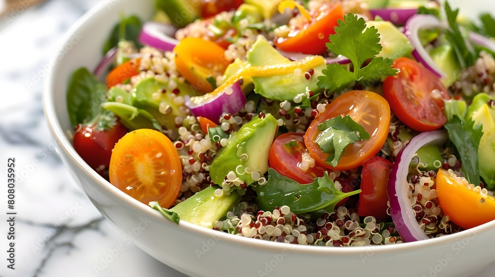 Colorful Quinoa Salad with Fresh Vegetables, Perfect for Healthy Eating