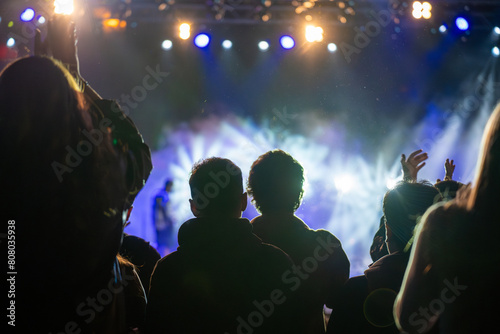 Silhouette audience at the crowded concert. © Erman Gunes