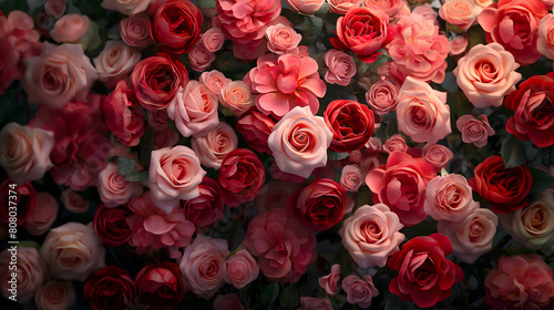 Vibrant Assortment of Roses in Full Bloom - A Floral Background