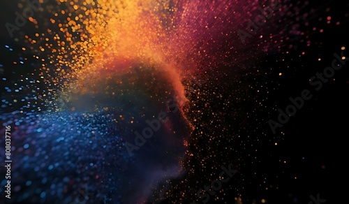 abstract image filled with vibrant, face particles of various sizes and colors