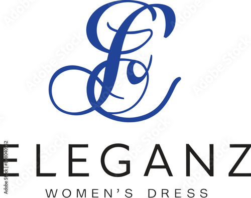 Modern lettermark logo design for a women's fashion brand named 'Eleganz”. AI generative.