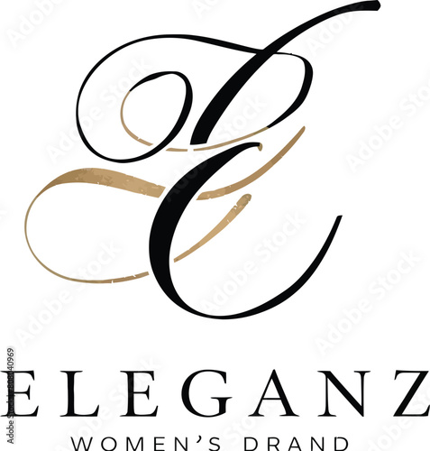 Modern lettermark logo design for a women's fashion brand named 'Eleganz”. AI generative.