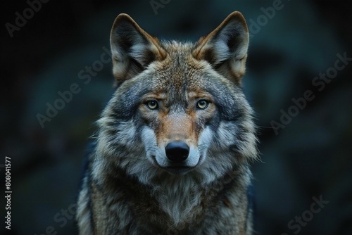 Portrait of a wolf (Canis lupus signatus)