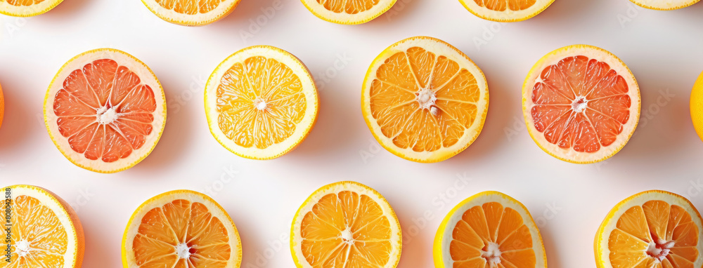 Background of grapefruit split in half on a white background Background of grapefruit split in half on a white background