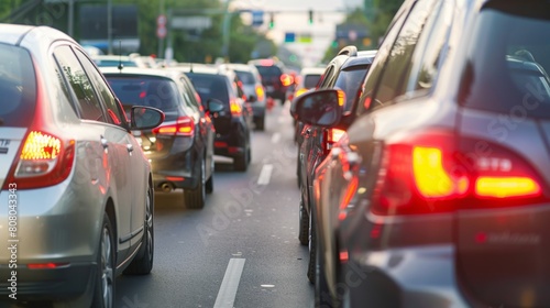 Wallpaper Mural A traffic jam on a busy highway, illustrating congestion and commuting woes Torontodigital.ca