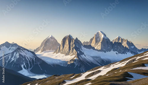 rugged mountain range with jagged peaks isolated on a transparent background for design layouts