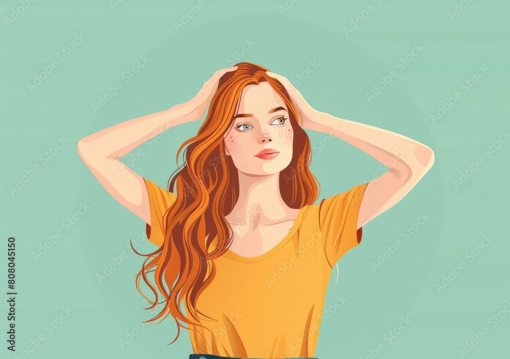 Portrait of a young woman with long red hair Portrait of a young woman with long red hair