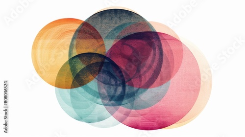A Venn diagram showcasing overlapping relationships between data sets