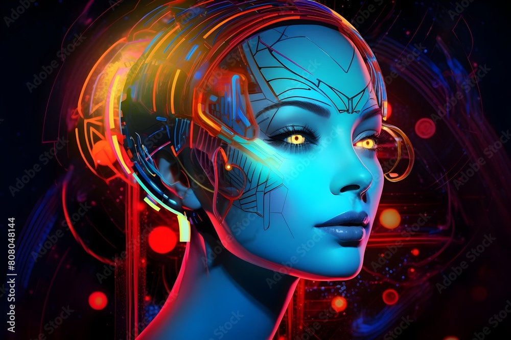 Cyberdelic Tarot Card: Voyaging through a Neon Cosmic Galaxy Cyberdelic Tarot Card: Voyaging through a Neon Cosmic Galaxy