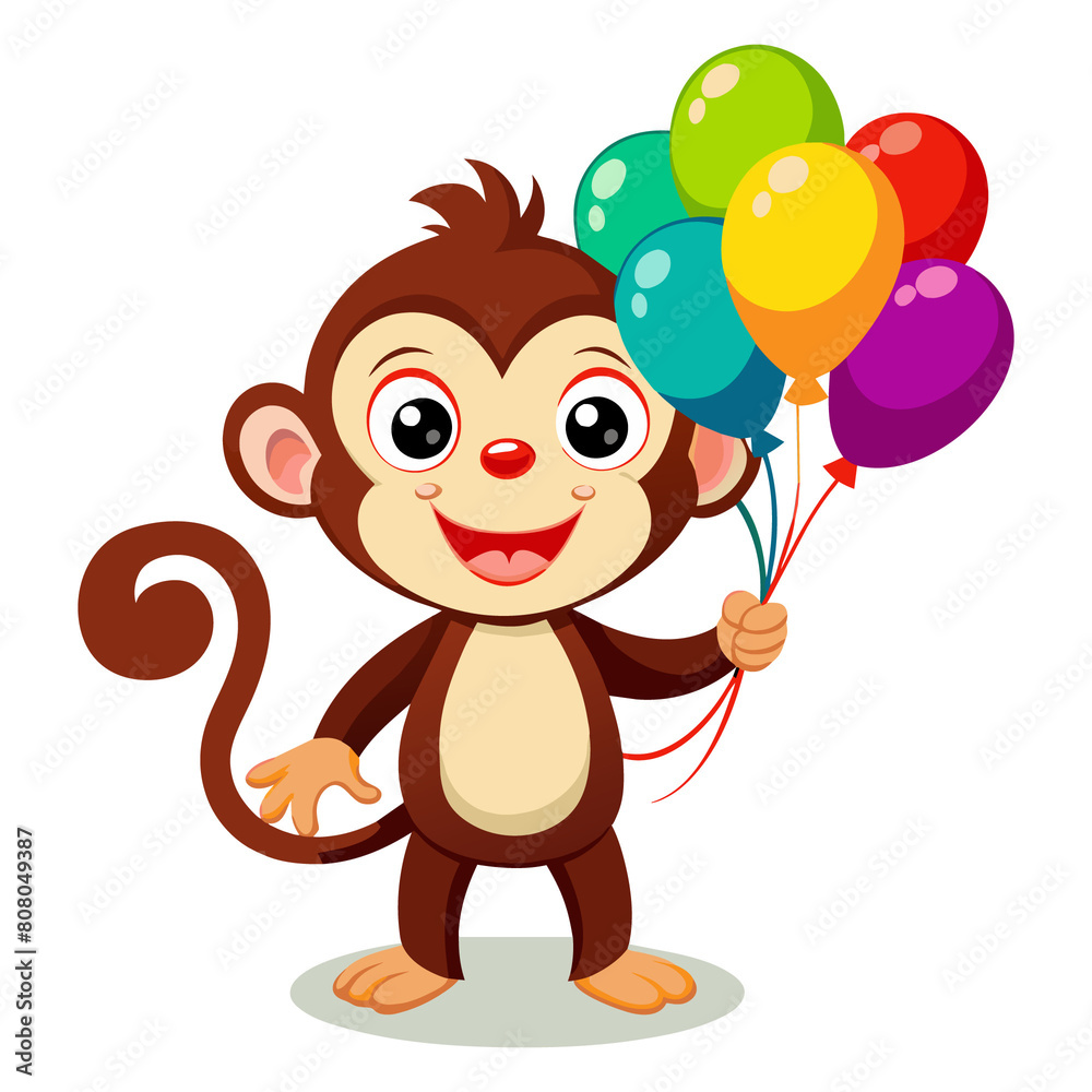 Fototapeta premium Jungle Junior: Playful Monkey Adventure