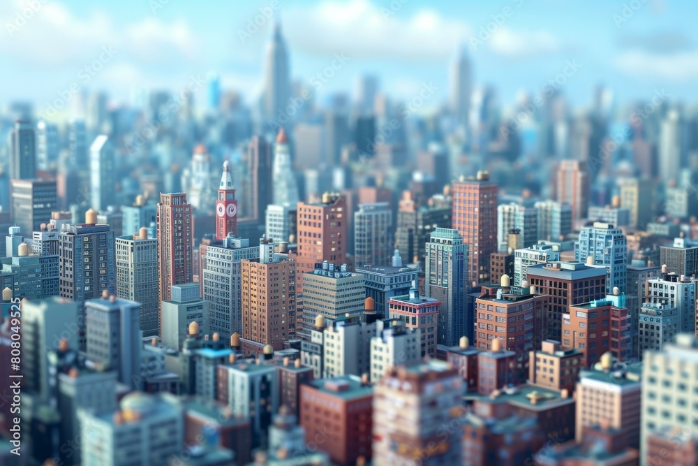 Obraz premium Small buildings in a big city