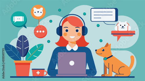 Take the guesswork out of pet training with the guidance and assistance of a remote virtual assistant available 247.. Vector illustration