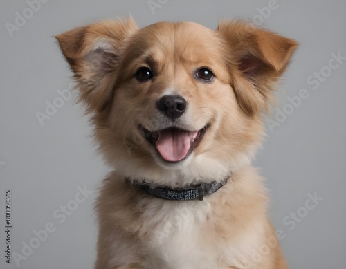 Happy fluffy smiling dog. Pets concept