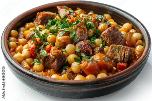 Cape Verdean Cachupa Rica with hominy and meats photo