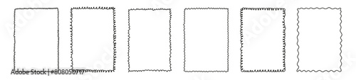 Rectangle frame line. square shape outline on hand draw style. vector illustration isolated