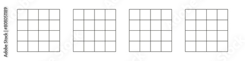 Grid pattern square lines for notebook or graph. Flat vector illustration isolated on white background.