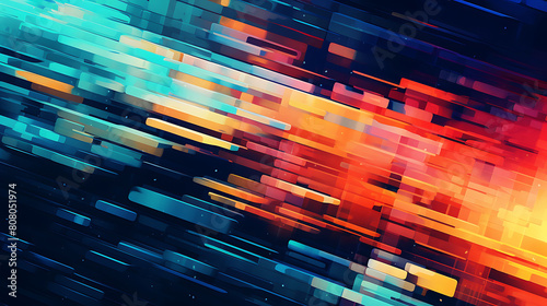 Create an abstract background featuring glitchy, distorted elements. photo