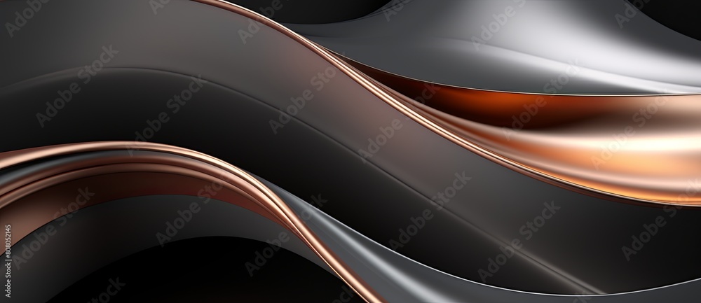 A metallic wave design resembling a brown wood pattern on a black background A metallic wave design resembling a brown wood pattern on a black background