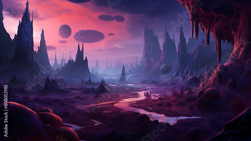 Create an abstract background resembling an alien landscape. photo