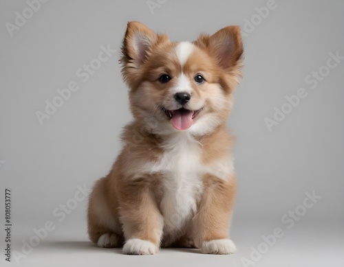 Happy fluffy smiling dog. Pets concept