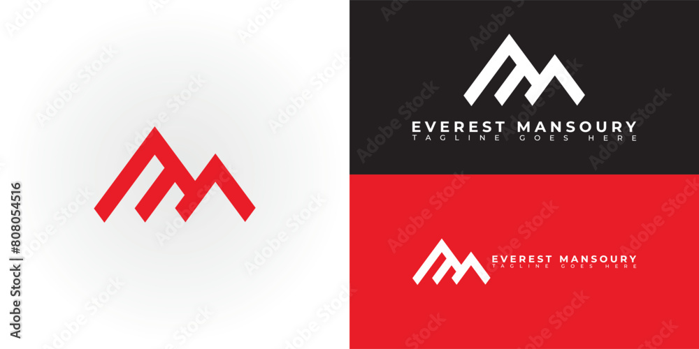 Abstract initial mountain letter EM or ME logo in red color isolated on multiple background colors. The logo is suitable for property and construction company icon logo design inspiration templates. Abstract initial mountain letter EM or ME logo in red color isolated on multiple background colors. The logo is suitable for property and construction company icon logo design inspiration templates.