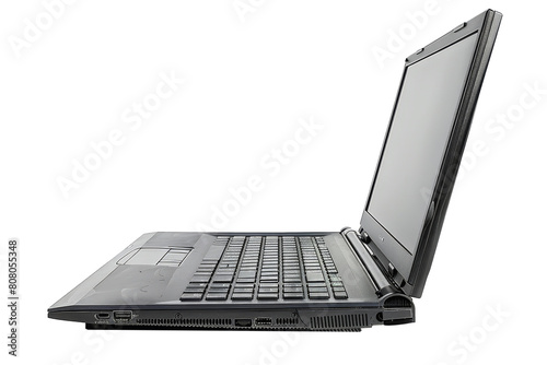 Sleek laptop poised for productivity, isolated ontransparent backdrop