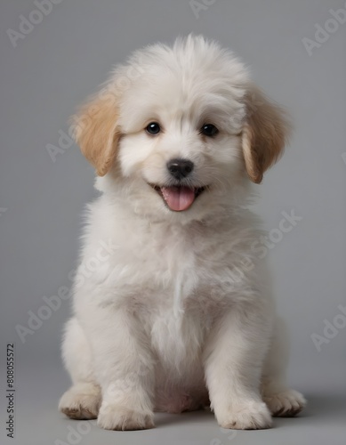 Happy fluffy smiling dog. Pets concept