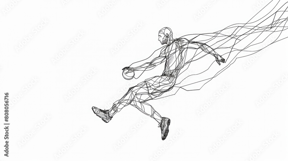 Olympic Sports. Handball. One line drawing on white background. Olympic Sports. Handball. One line drawing on white background.
