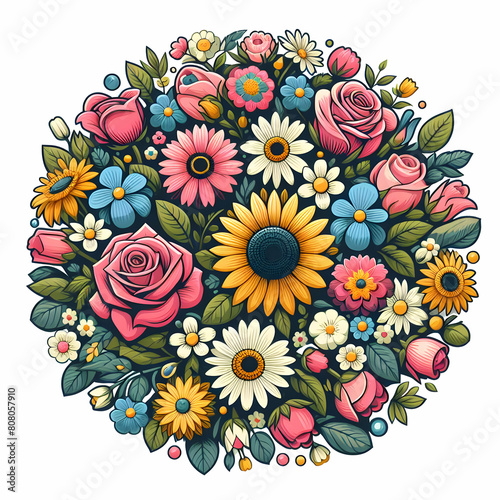 background with flowers flowers  vector  design Ai generated 