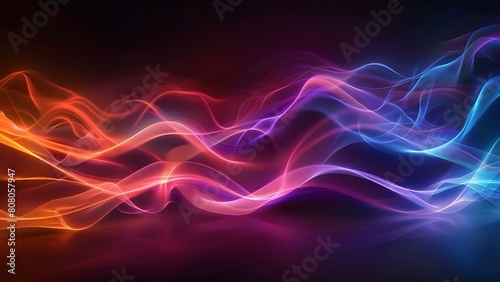 Creating a D holographic wave effect on a dark gradient background for banners. Concept 3D Effects, Holographic Design, Wave Patterns, Gradient Backgrounds, Banner Design