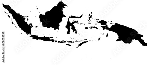black world map with borders of states. Isolated world map. Isolated on white background photo