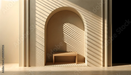 A minimalist that captures the essence of the provided concept. showcase an architectural detail  like a small alcove