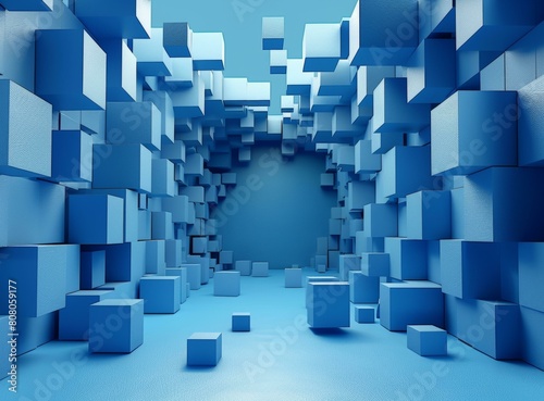 Blue 3D Cubes